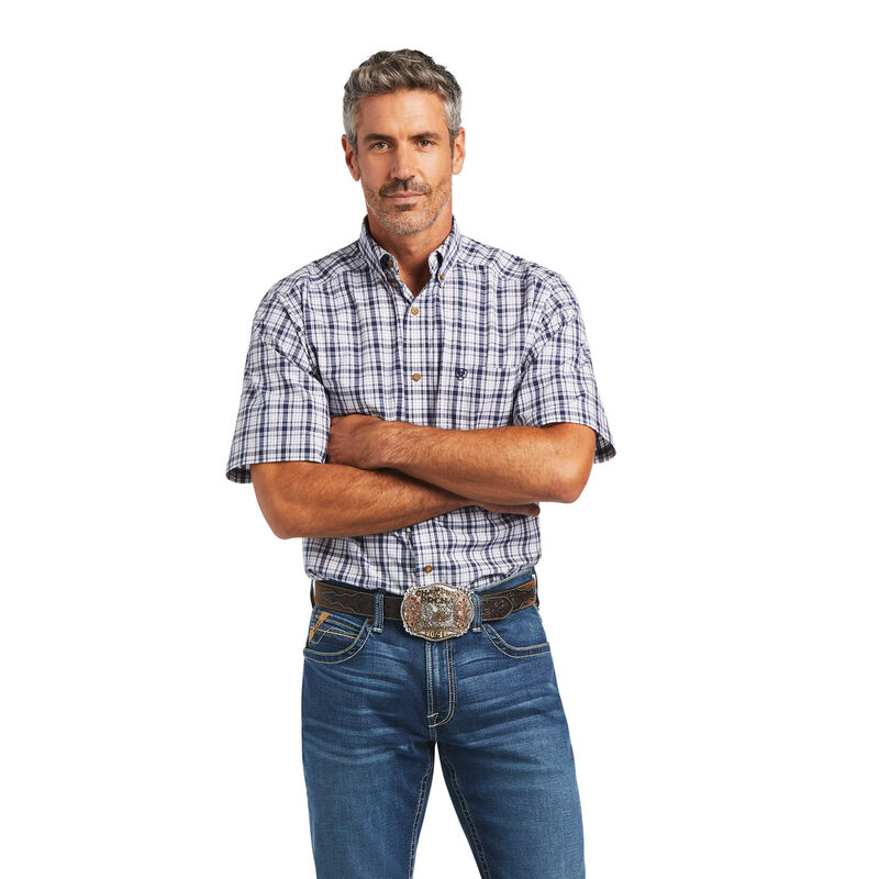 Ariat Hemden Herren - Pro Series Idris Classic Fit Navy/Weiß ( AGDWP-2164 )